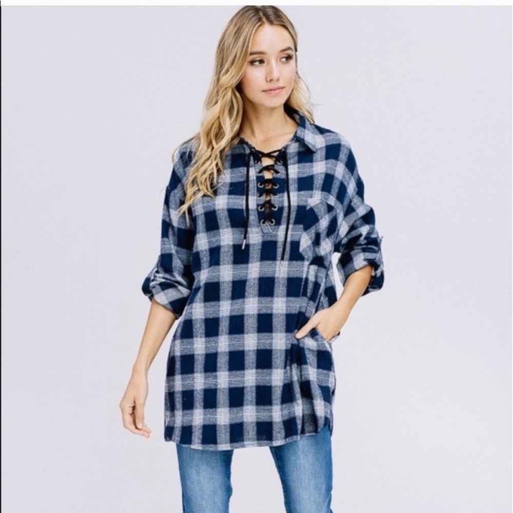NWT Blue Oversized Flannel